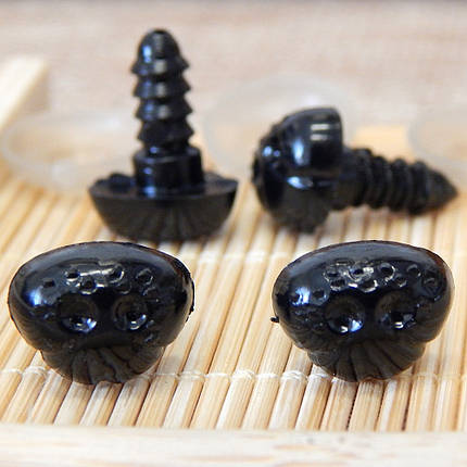 Носик для іграшок 12х9 мм + кріплення, чорний, фото 2