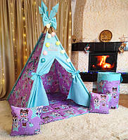 Палатка для детей большая вигвам для игр шалаш Домик для мальчика Magic lol + корзина, набор