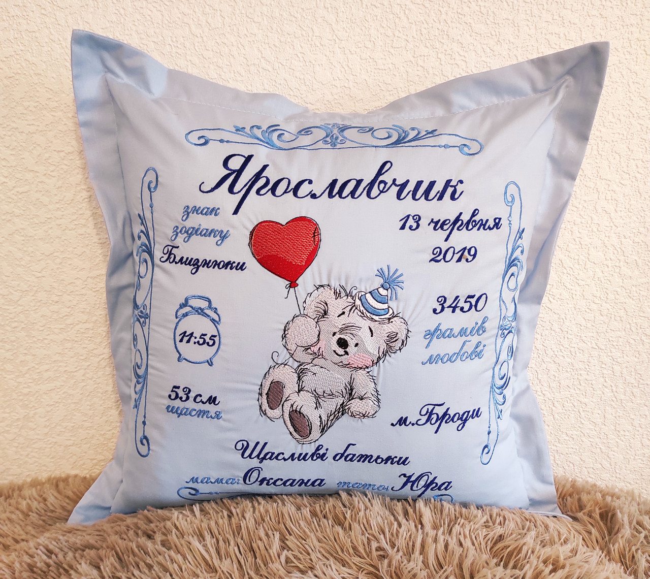 Іменна подушка метрика, фото 1