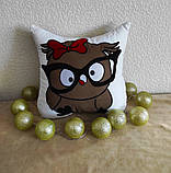 Подушка Розумна сова Машинна вишивка !!! + Аплікація !!!, фото 4