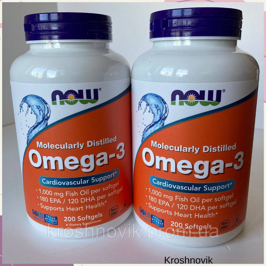 Now Omega 3, Омега 3, 200 Капсул — Купить Недорого на Bigl.ua (1631663315)