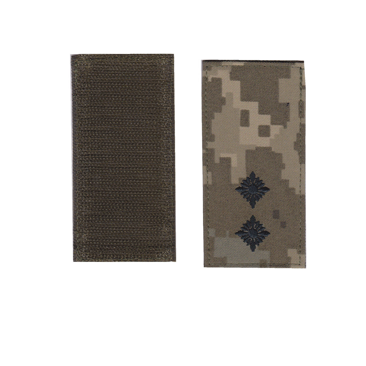 Погон лейтенанта військовий / армійський шеврон ЗСУ, чорний колір на пікселі. 10 см * 5 см