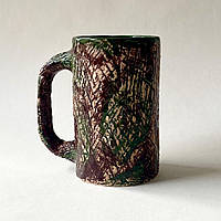 Чашка керамическая коричневая ручной работы