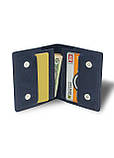 Шкіряний міні гаманець-картхолдер BermuD Синій B 30-18S-15-15, фото 2