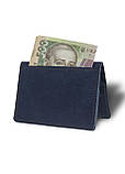 Шкіряний міні гаманець-картхолдер BermuD Синій B 30-18S-15-15, фото 4