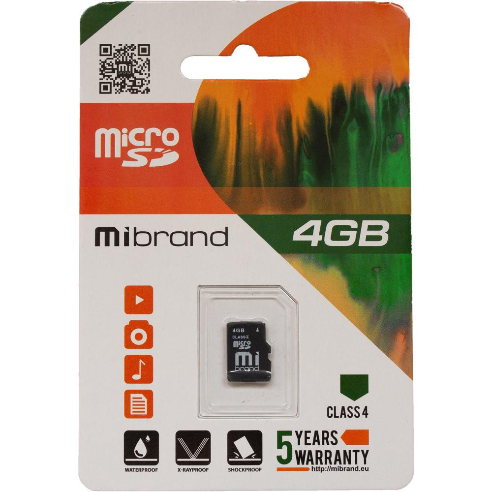 Карта пам'яті Mibrand MicroSDHC 4GB 4 Class