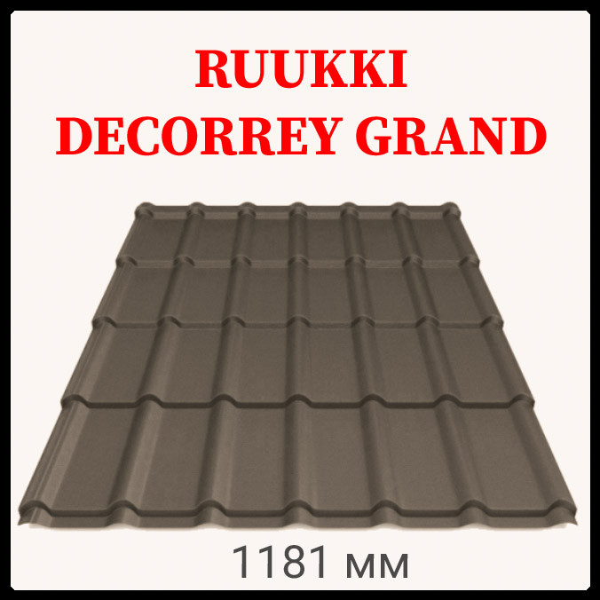 Металочерепиця Ruukki Decorrey Grand 0.45 глянець RR 32