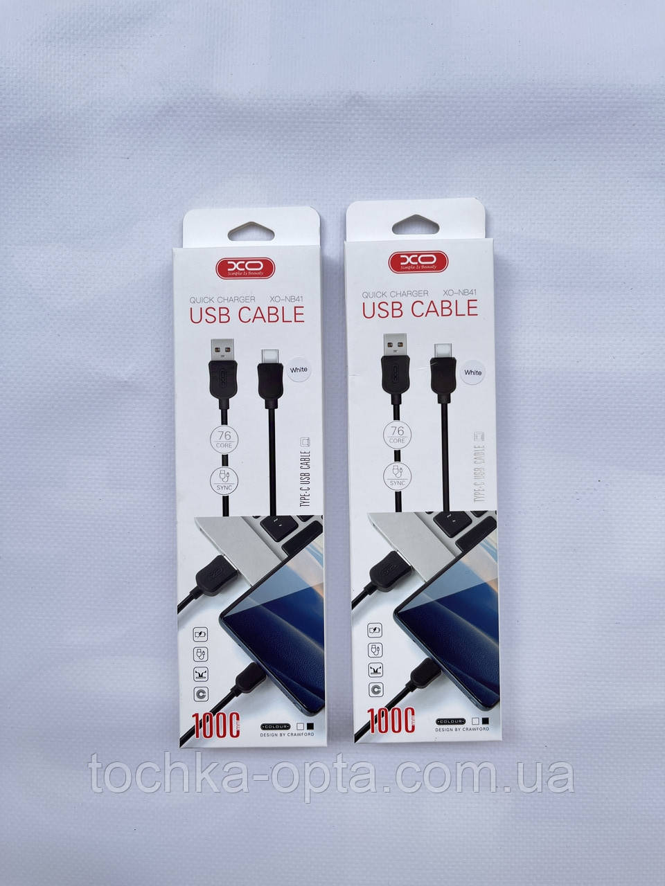 USB-кабель XO NB41 USB — Type C 1M білий