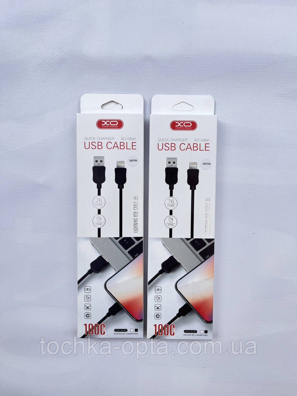 USB-кабель XO NB41 USB — Lightning 1M чорний, фото 1