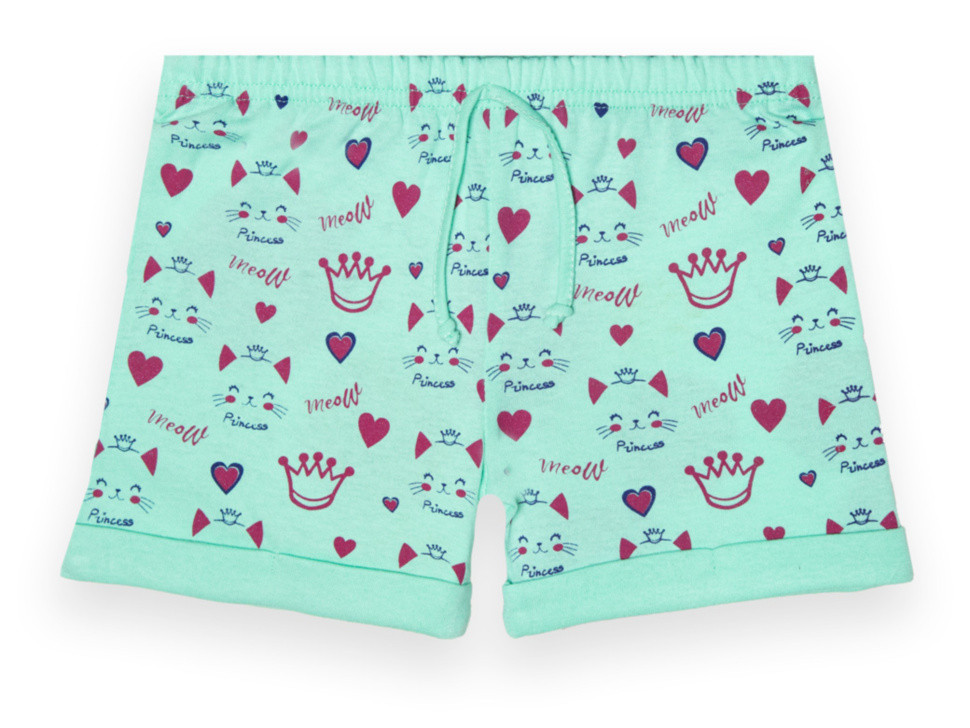 Шорти дитячі яскраві для дівчинки на резинці GABBI SH-22-2/1 Ментоловий на зріст 68 (13177)