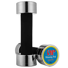 Фитнес гантель хромированная 2кг с неопреновой защитой на ручке 1шт.