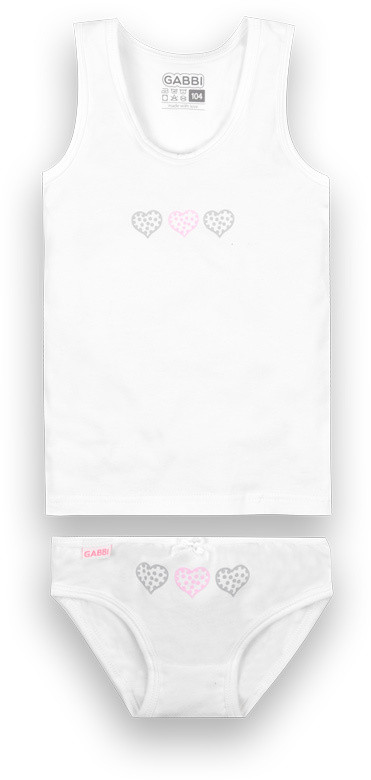 Комплект білизни дитячий бавовняний для дівчинки GABBI KTD-21-2 Білий на зріст 122 (13171)