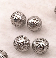 Бусины 4 мм, бижутерии металлические цвета серебро