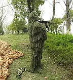 Ghillie маскувальний костюм 3D, 4 предмети, Військовий з капюшоном для снайпера, кікімора кикимора, фото 3