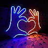 Неонова Led вивіска Руки 500х370 мм різнокольорова з диммером, фото 3