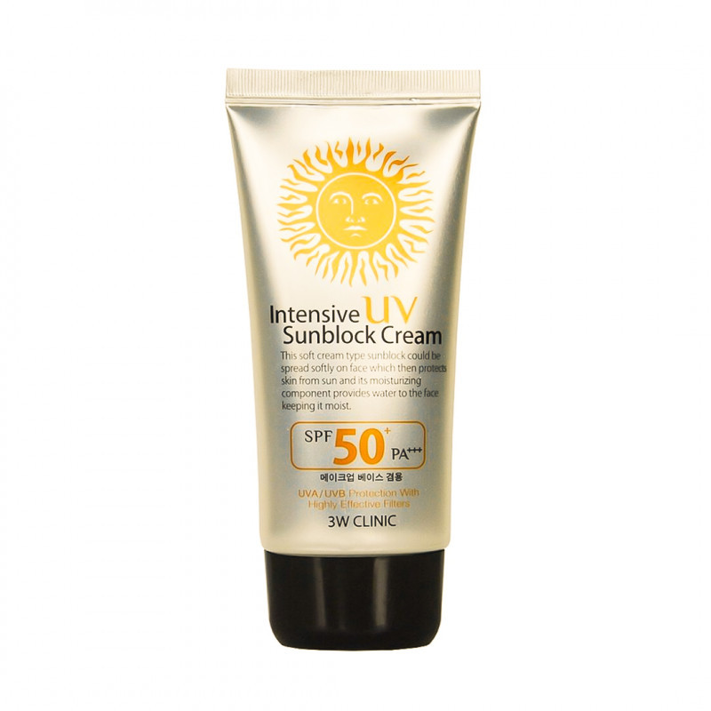 Сонцезахисний крем 3W CLINIC Intensive UV Sunblock Cream SPF50 PA+++70ml