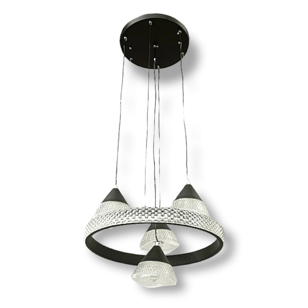 Сучасна LED люстра Diasha чорного кольору 2801/4BK, фото 1