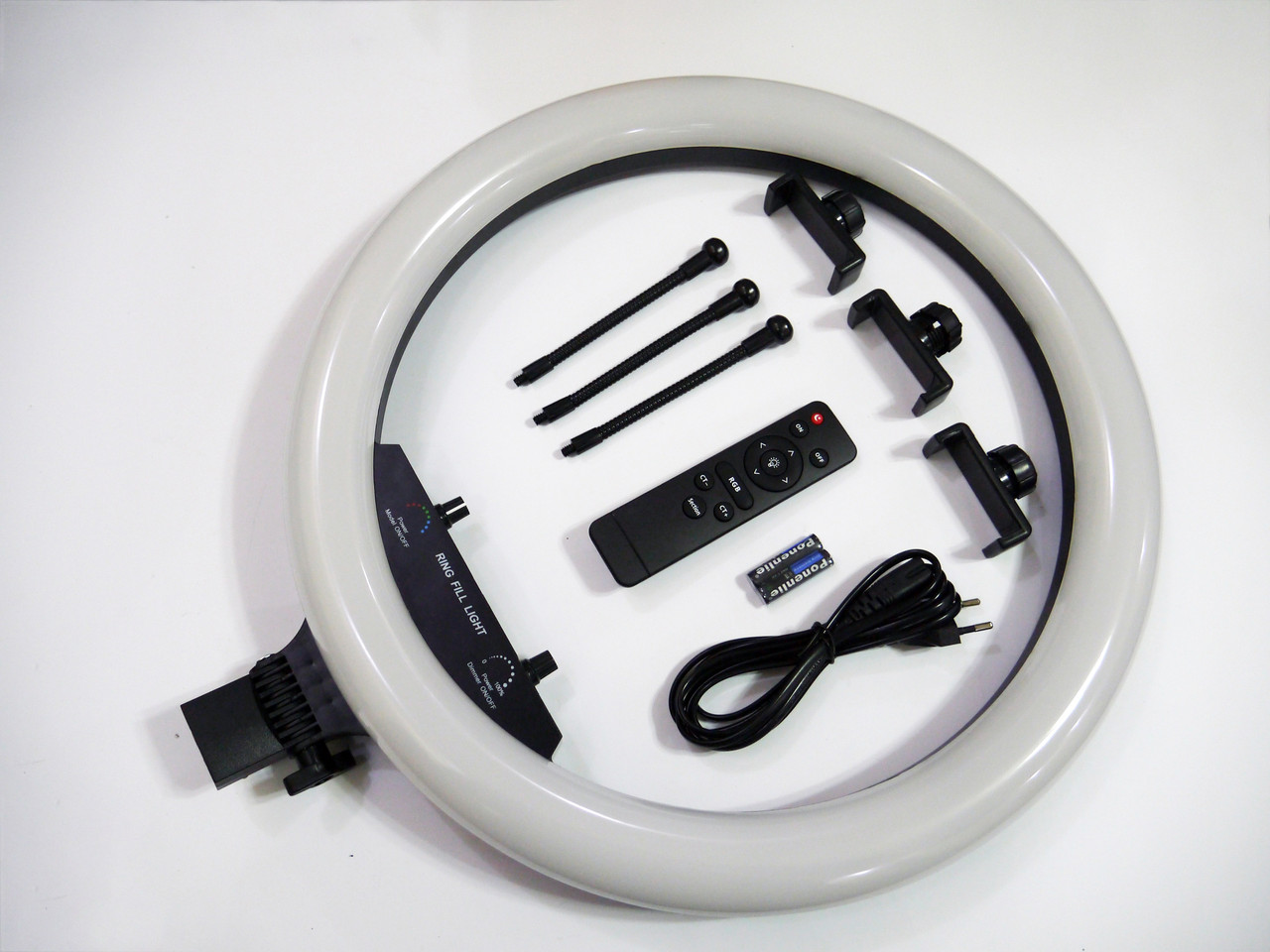 Кільцева LED лампа RGB MJ18 45см 220V 3 кріпл.тел + пульт, фото 1