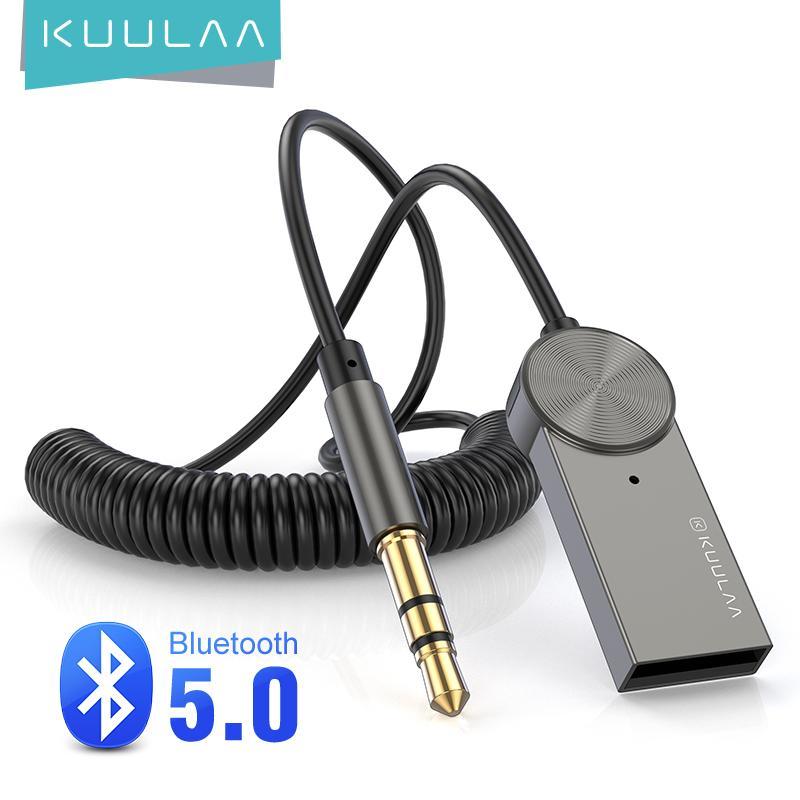 Bluetooth-адаптер KUULAA Bluetooth 5.0 автомобильный приемник AUX с микрофоном Space Gray (KL-XYP04) - фото 1 - id-p1631781465