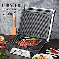 Электрический гриль Haeger HG-2684 2000 Вт контактный домашний гриль с таймером и терморегуляцией