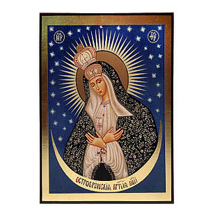 Икона Божия Матерь Остробрамская размер 20 х 26 см с нанесением золота (поталь), фото 2