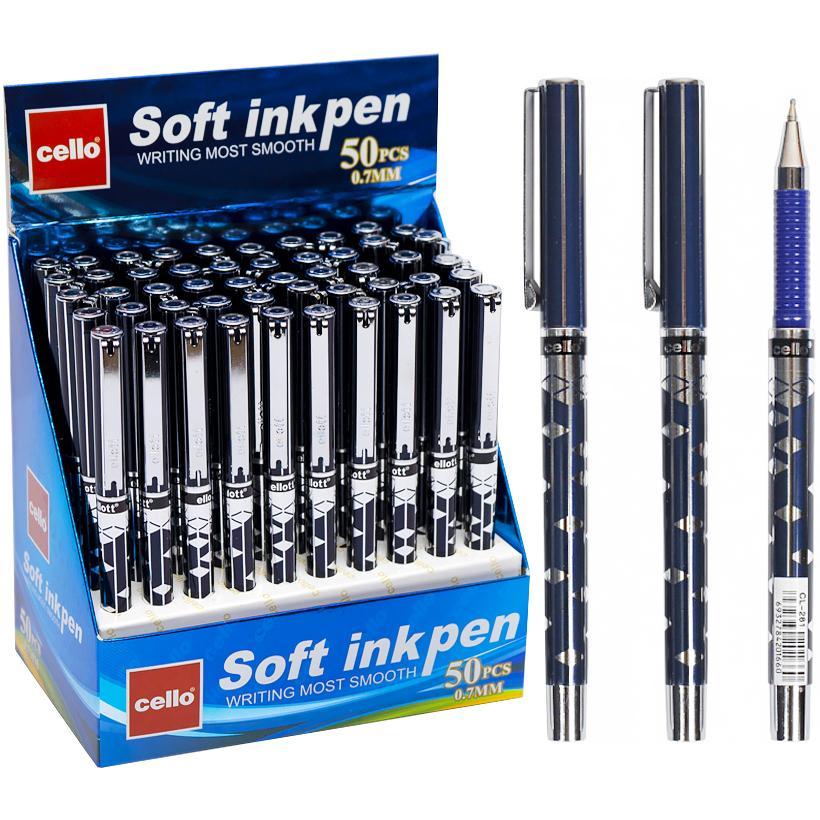Ручка кулькова масляна синя 0,7 Cello Soft ink CL281