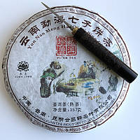 Шу Пуер Yun Nan Meng Hai Qi Zi Bing Cha Куньмін Древні Дерева 357 грам 2017 рік