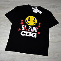 Молодежные футболки черные CDG BE KIND. Летние футболки Oversize мужские и женские оверсайз для подростков