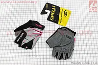 Перчатки детские без пальцев 2XS-черно-серо-розовые, с мягкими вставками под ладонь SKG-1553