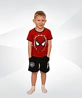 Костюм летний для мальчика 01460 Супергерой стрейч-коттон, футболка и шорты 32
