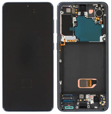 Дисплей Samsung Galaxy S21 G991 с тачскрином и рамкой, оригинал 100% Service Pack, Grey, фото 2