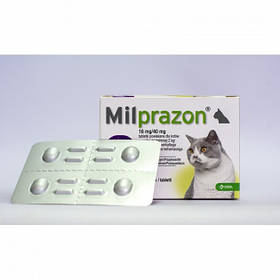 Таблетки против глистов Milprazon (Милпразон) для котов массой до 8кг, 16 мг/40мг(цена за таблетку)