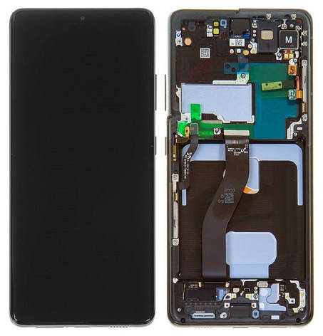 Дисплей Samsung Galaxy S21 Ultra G998 с тачскрином и рамкой, оригинал 100% Service Pack, Black, фото 2