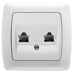 Viko Carmen розетка 2-я телефонна RJ-11 біла