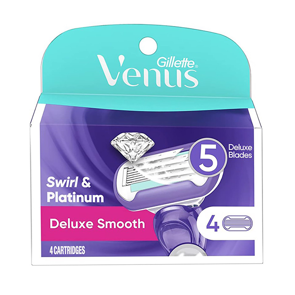 Змінні картриджі Gillette Venus Swirl & Platinum Deluxe Smooth 4 шт. (047400653412)
