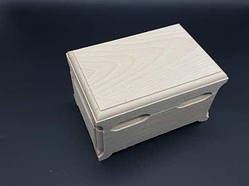 Скринька-заготовка з дерева. Куфр. 16х11х10см. З фаскою. Бук. / Скринька-заготовка з дерева. Куфр. 16х11х10см. З фаскою. Бук.