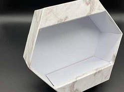 Коробки для квітів з ніжкою. Колір "білий мармур". 22х9м / Коробки для квітів з ніжкою. Колір "білий мармур". 22х9м