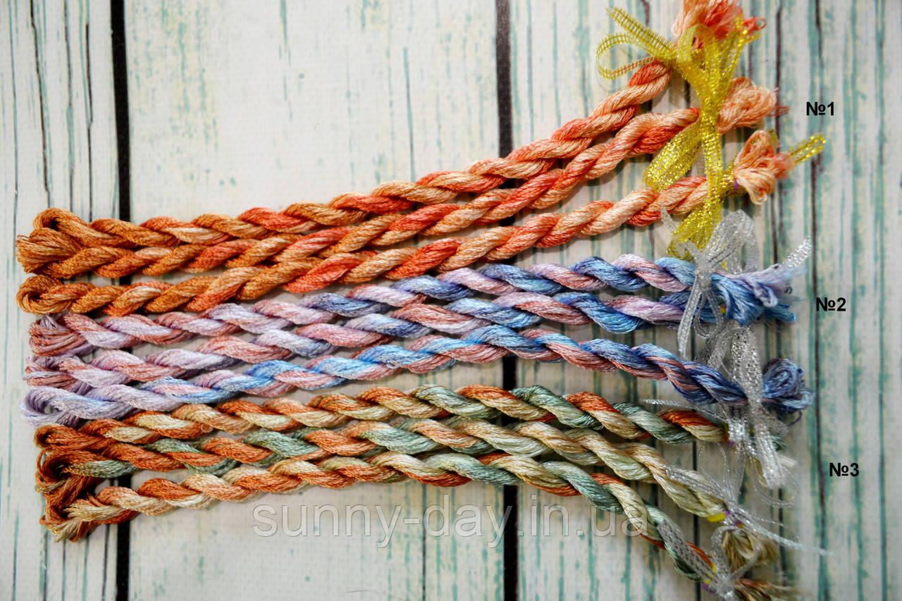 Муліне ручного фарбування, основа -  натуральний корейський шовк, фото 1