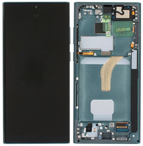 Дисплей Samsung Galaxy S22 Ultra 5G S908 с тачскрином и рамкой, оригинал 100% Service Pack, Green, фото 2