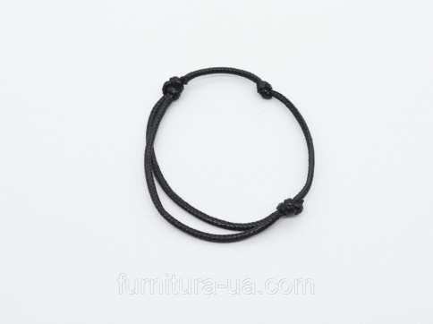 Браслет Чорний на затягуванні Заготовки під браслети без карабіна Фурнітура для творчості / Браслет Чорний на затягуванні, фото 1