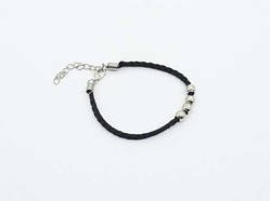 Чорний браслет на застібці 23 см. Заготовки під браслети з карабіном Фурнітура для творчості / Чорний браслет на застібці 23 см.