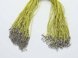 Шнурок на шию із застібкою Замшевий з карабіном 50 см. Текстильний міцний Ремінець колір золото / Шнурок на шию із застібкою