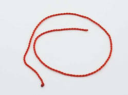 Червоний Шнурок на шию без застібки "Косичка" без карабіна 50 см. Текстильний міцний Ремінець Фурнітура 1 шт. / Червоний Шнурок на