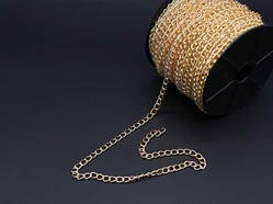 Ланцюжок на метраж (декоративна прикраса) для біжутерії. "Золото". 6мм / Ланцюжок на метраж (декоративна прикраса) для біжутерії.