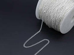 Ланцюжок декоративний для прикрас і брелків. Колір "світле Срібло". 4мм / Ланцюжок декоративний для прикрас і брелків. Колір