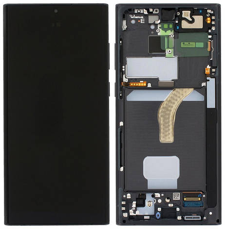 Дисплей Samsung Galaxy S22 Ultra 5G S908 с тачскрином и рамкой, оригинал 100% Service Pack, Black, фото 2