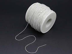 "Світле срібло" Кульковий ланцюжок на метраж Декоративний 1.5 мм Біжутерія ланцюг для декупажу Фурнітура / "Світле срібло"