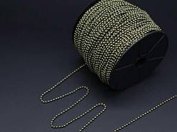 Ланцюжок кульковий металевий колір "стара латунь" 2,4 мм для декоративних робіт і рукоділля / Ланцюжок кульковий металевий колір