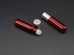 Скляні пляшечки з кулькою. Колір червоний. 58х14мм / 5мл / Скляні пляшечки з кулькою. Колір червоний. 58х14мм / 5мл