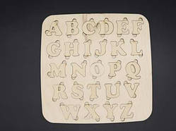 Дерев'яна азбука під декупаж з фанери. English. 25х25см / Дерев'яна азбука під декупаж з фанери. English. 25х25см